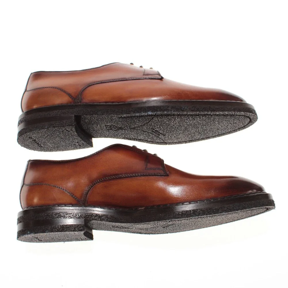 Di Bianco NWB Derby Dress Shoes Size 9.5 US in Brown Leather Made in Italy